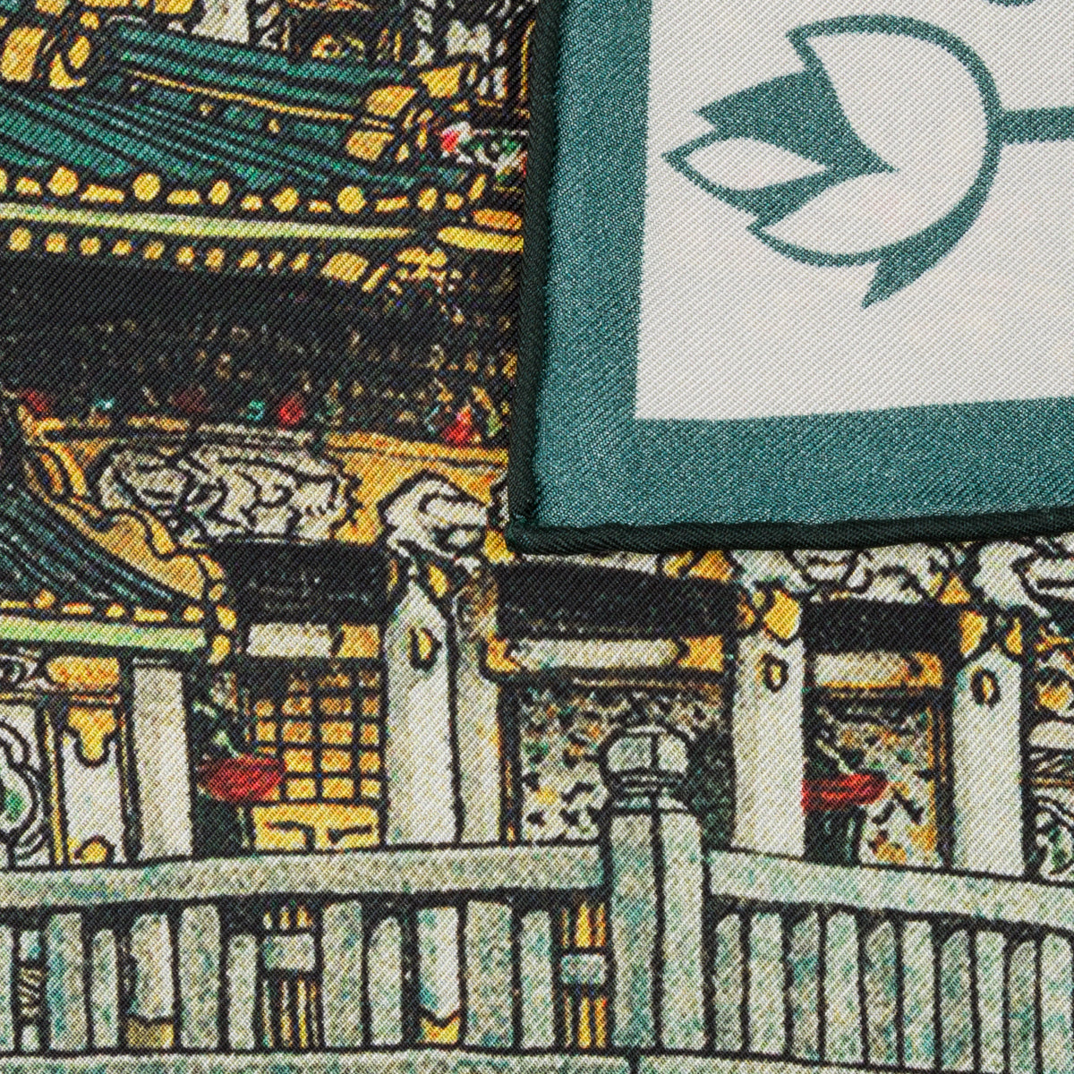 Ukiyo-e Silk Pocket Square - Yomeimon - 40x40cm