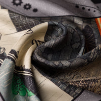 Ukiyo-e Silk Pocket Square - Uchiyamashita - 40x40cm