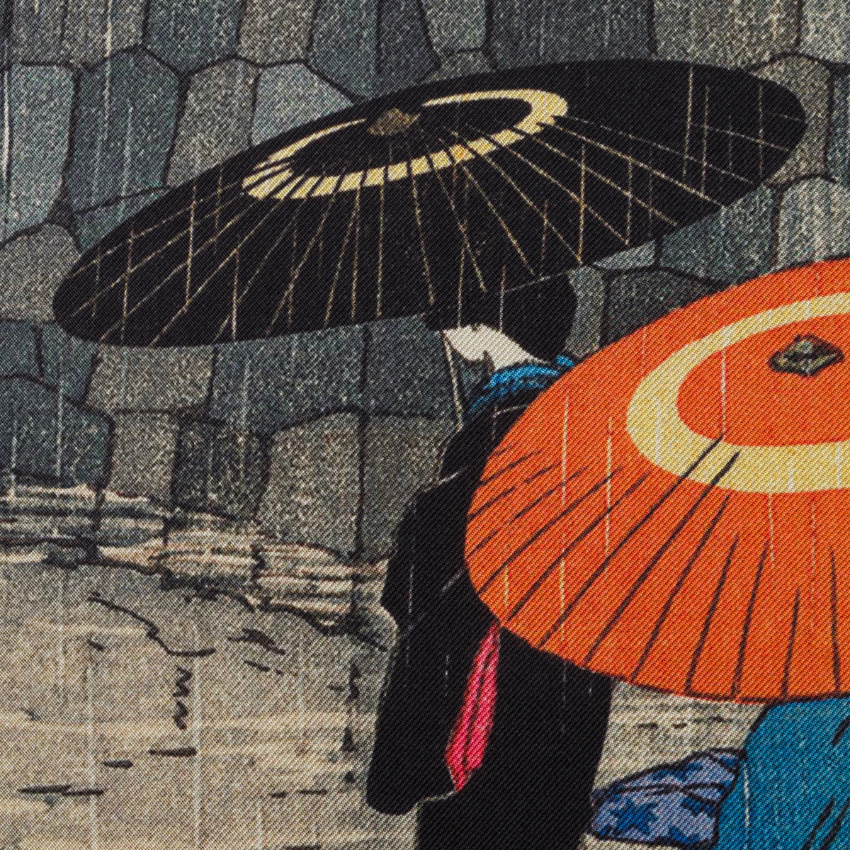 Ukiyo-e Silk Pocket Square - Uchiyamashita - 40x40cm