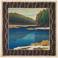 Ukiyo-e Silk Pocket Square - Inokashira - 40x40cm