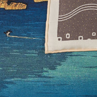 Ukiyo-e Silk Pocket Square - Inokashira - 40x40cm