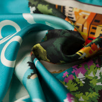 Como Travel Poster Silk Pocket Square - 40x40cm