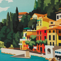 Como Travel Poster Silk Pocket Square - 40x40cm