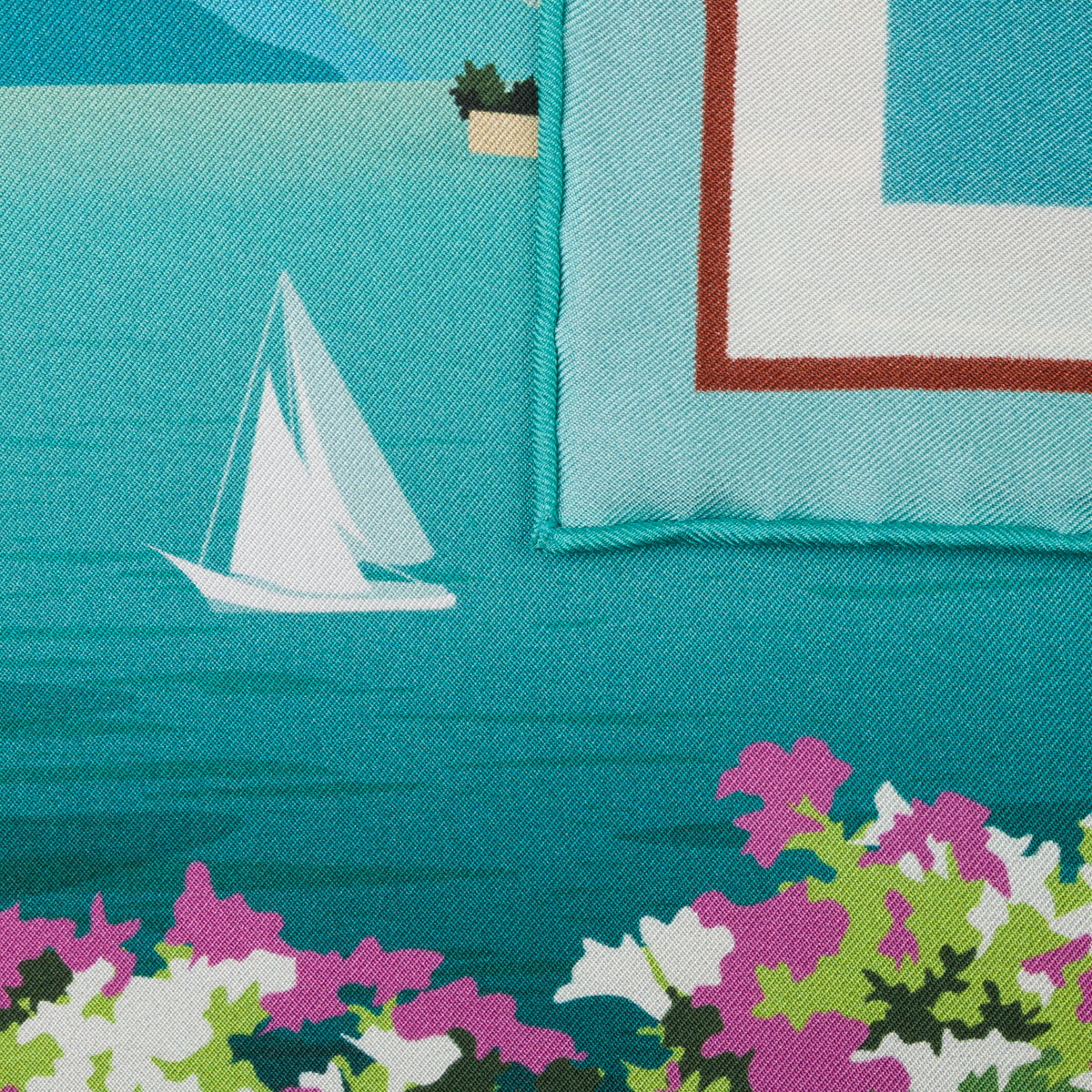 Como Travel Poster Silk Pocket Square - 40x40cm