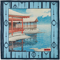Ukiyo-e Silk Pocket Square - Miyajima - 40x40cm