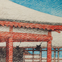 Ukiyo-e Silk Pocket Square - Miyajima - 40x40cm