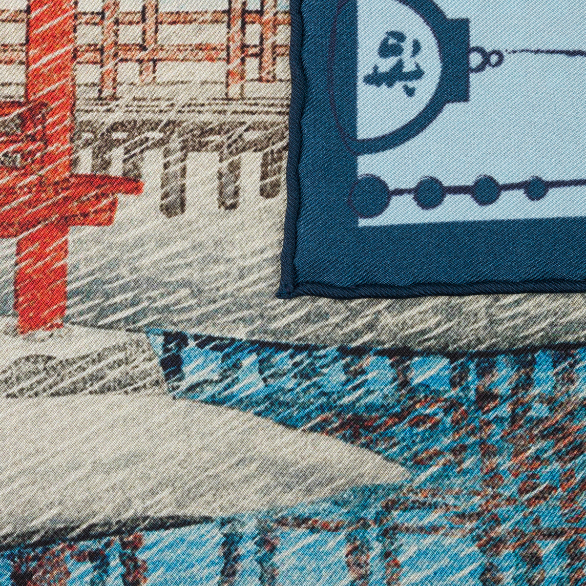 Ukiyo-e Silk Pocket Square - Miyajima - 40x40cm