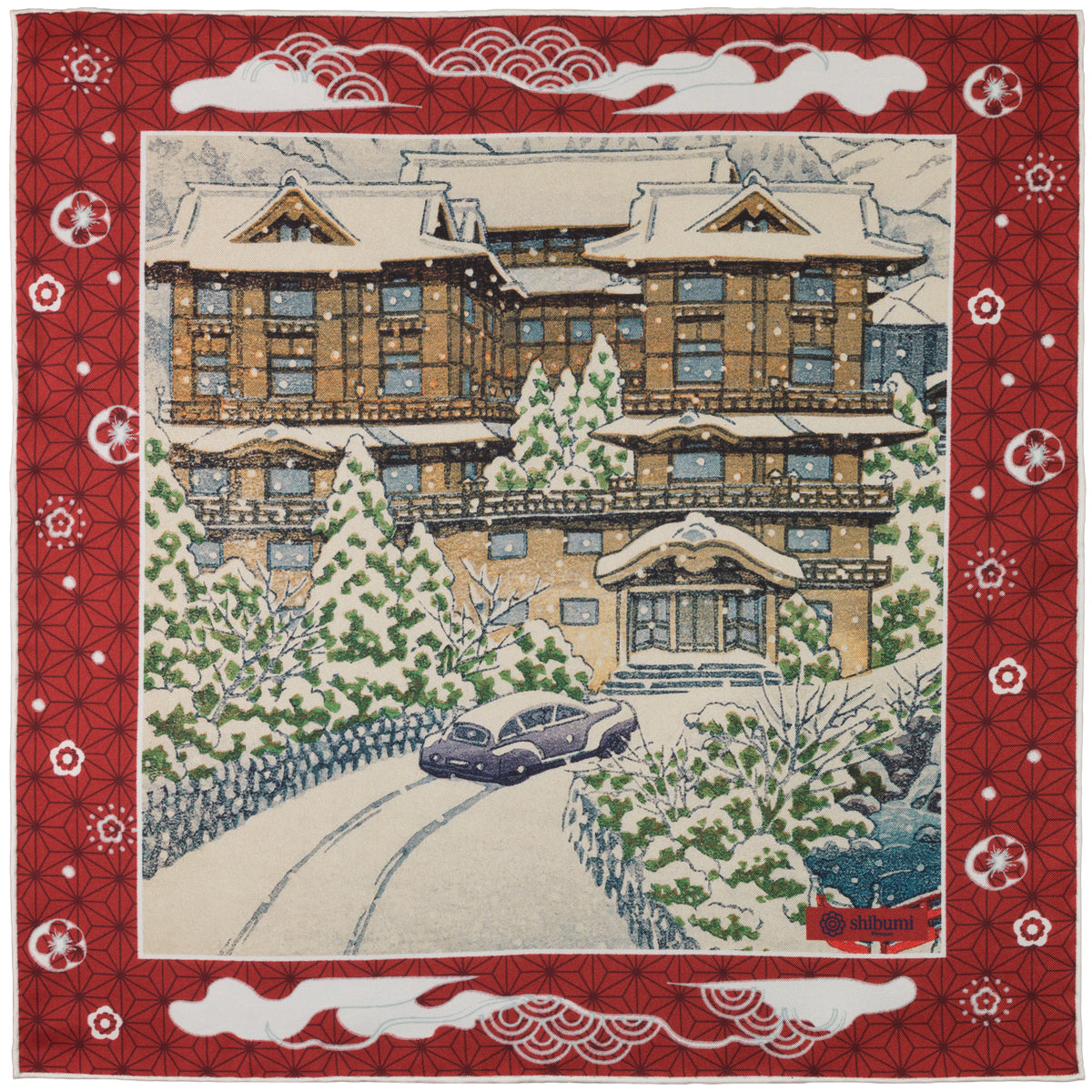 Ukiyo-e Silk Pocket Square - Fujiya - 40x40cm