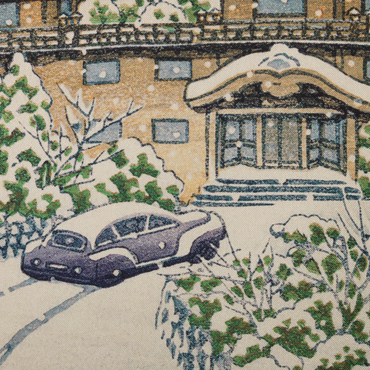 Ukiyo-e Silk Pocket Square - Fujiya - 40x40cm