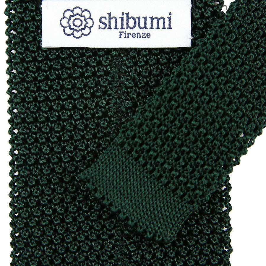 V-Point Knit Tie - Forest Green - Silk