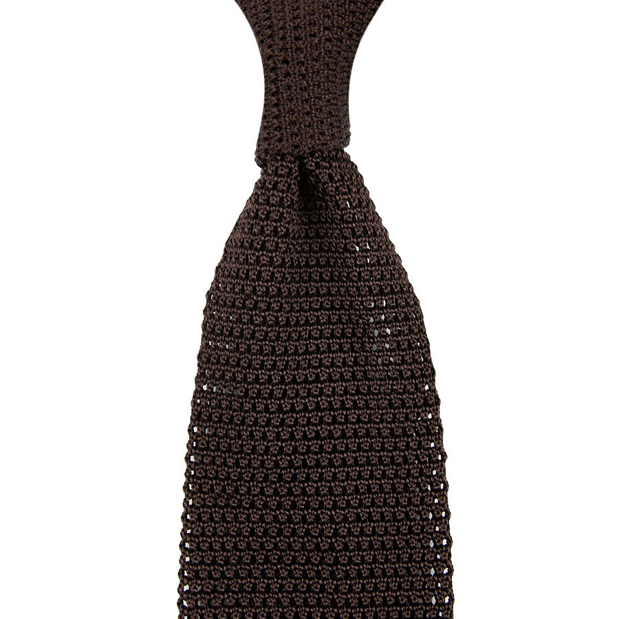Silk Knit Tie - Chocolate