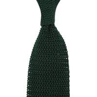 V-Point Knit Tie - Forest Green - Silk