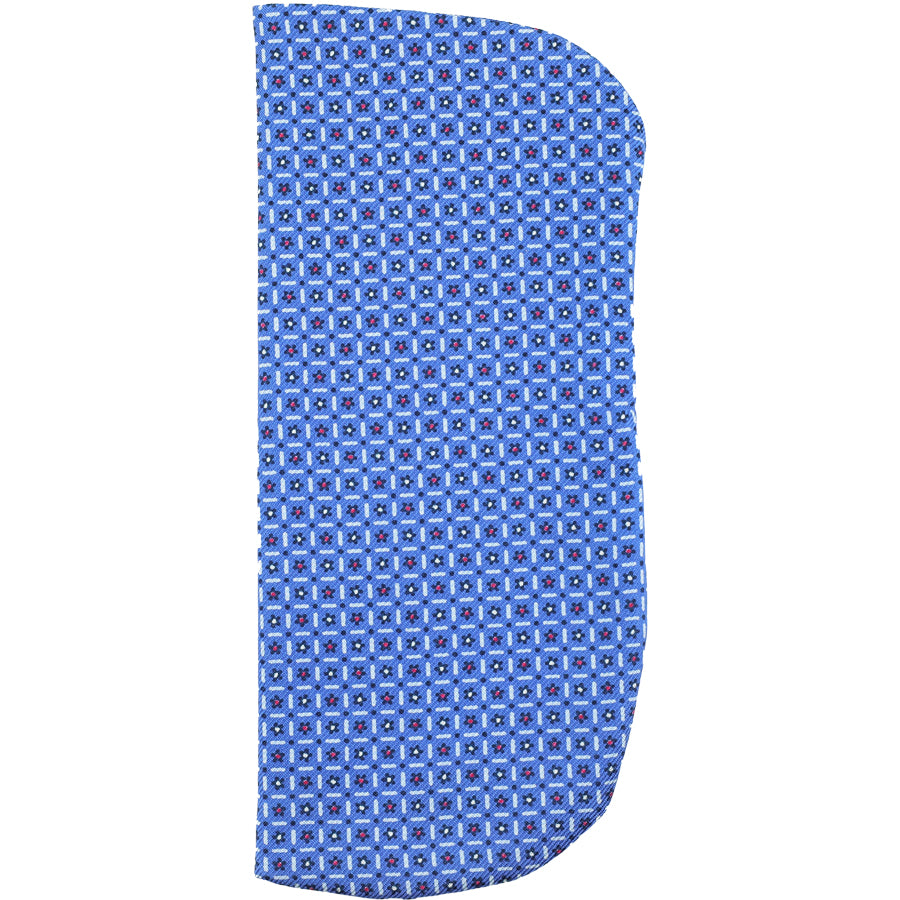 Geometrical Printed Silk Glasses Case - Blue