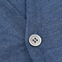 Merino Wool Sleeveless Cardigan - Denim