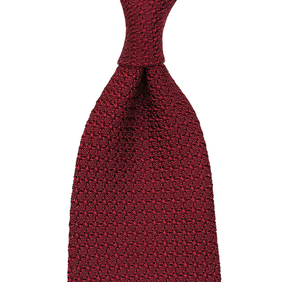 Grenadine / Garza Grossa Tie - Cherry - Hand-Rolled