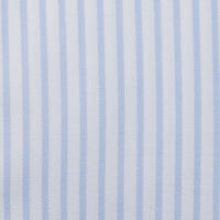 Poplin Semi Spread Shirt - White / Light Blue - Small Stripe