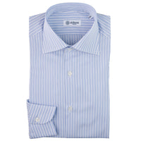 Poplin Semi Spread Shirt - Light Blue - Ticking Stripe