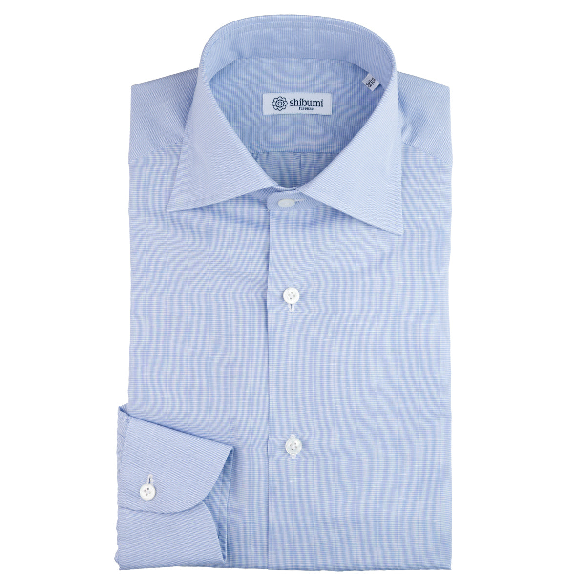 Cotton/Line Semi Spread Shirt - Light Blue - Small Stripe (Copy)