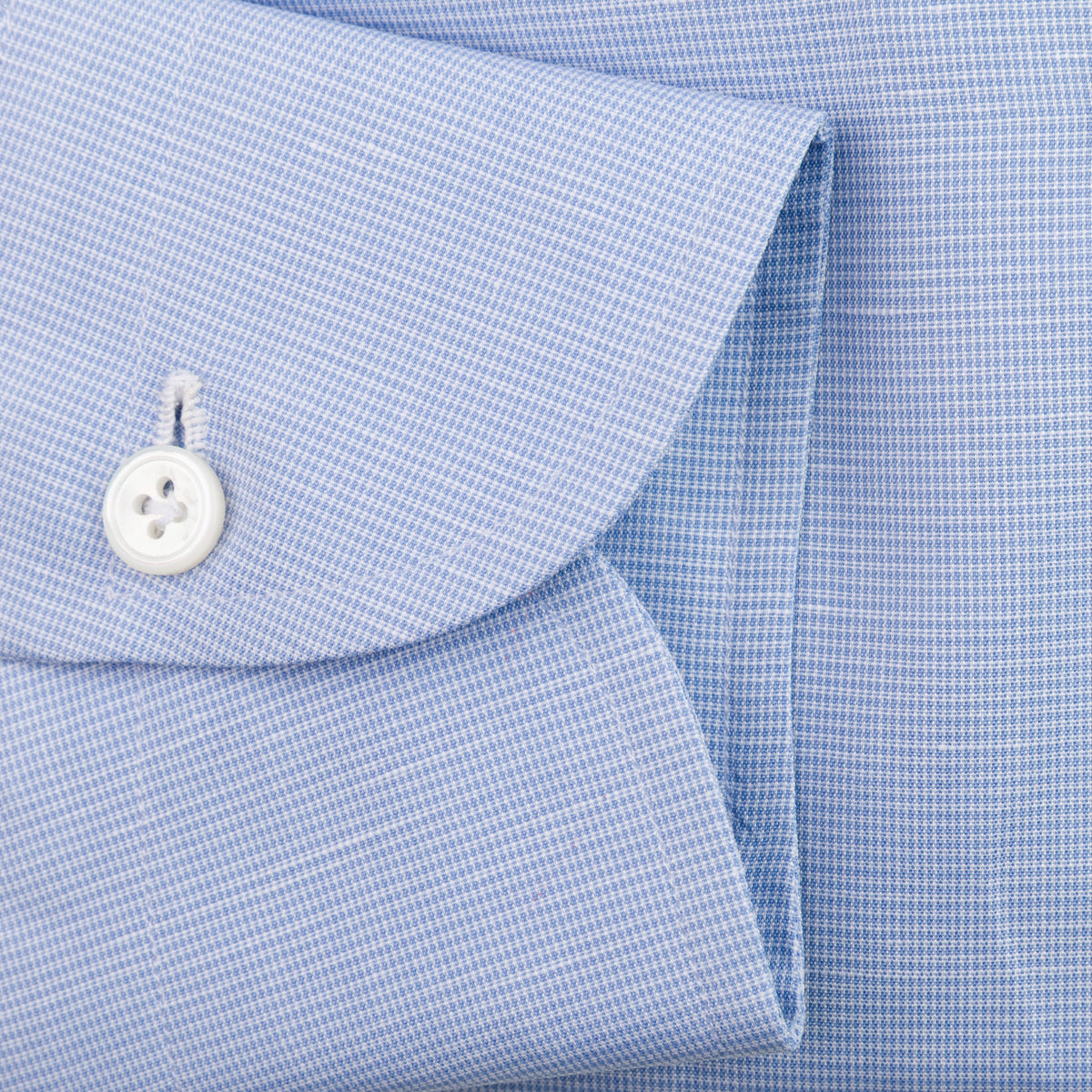 Cotton/Line Semi Spread Shirt - Light Blue - Small Stripe (Copy)