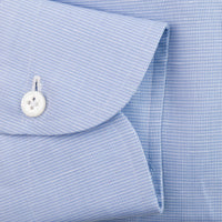 Cotton/Line Semi Spread Shirt - Light Blue - Small Stripe (Copy)