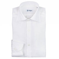Linen Semi Spread Shirt - White - Plain