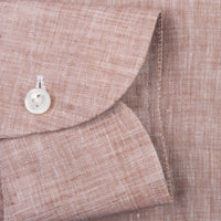 Linen Button Down Shirt - Beige - Plain