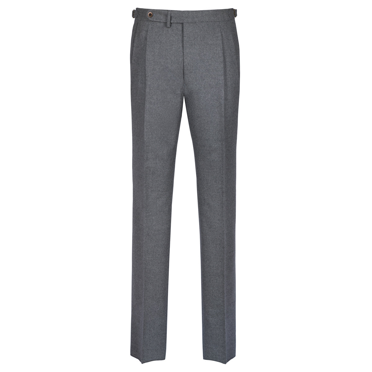 Worsted Flannel Wool Trousers - Light Grey