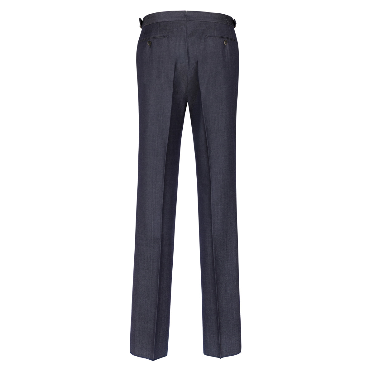 Soft Denim Wool Trousers - Navy
