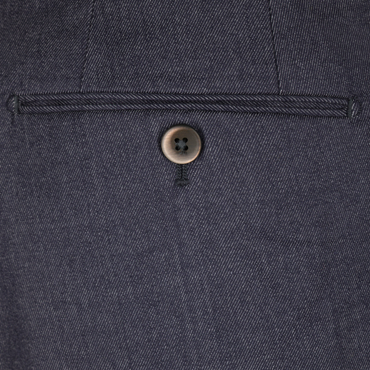 Soft Denim Wool Trousers - Navy