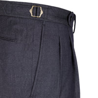 Soft Denim Wool Trousers - Navy