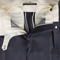 Soft Denim Wool Trousers - Navy