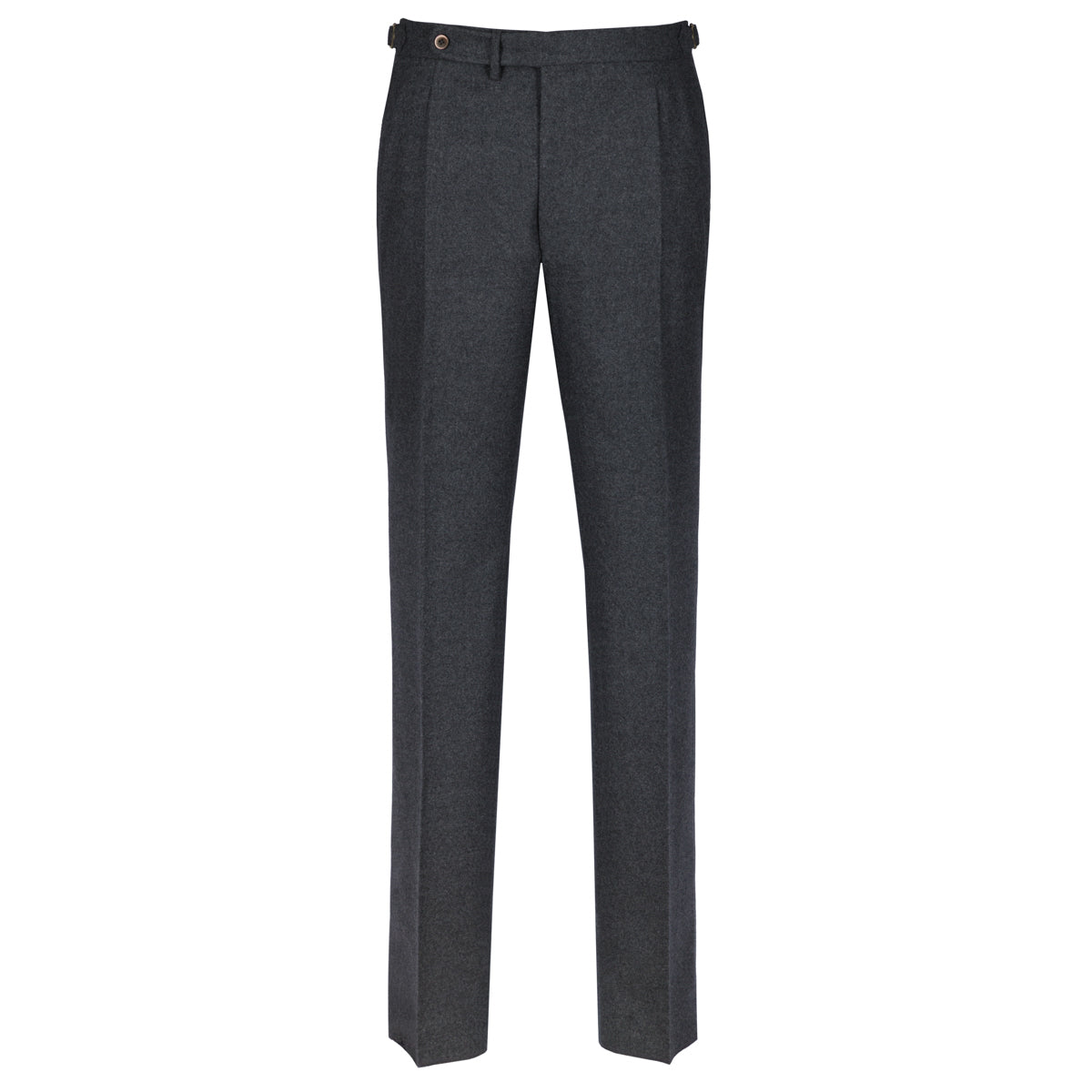 Worsted Flannel Wool Trousers - Mid Grey
