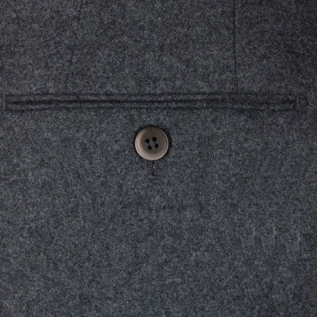Worsted Flannel Wool Trousers - Mid Grey