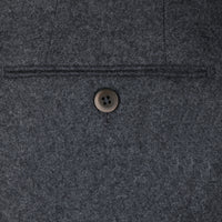 Worsted Flannel Wool Trousers - Mid Grey