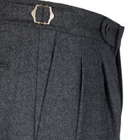 Worsted Flannel Wool Trousers - Mid Grey