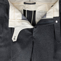 Worsted Flannel Wool Trousers - Mid Grey