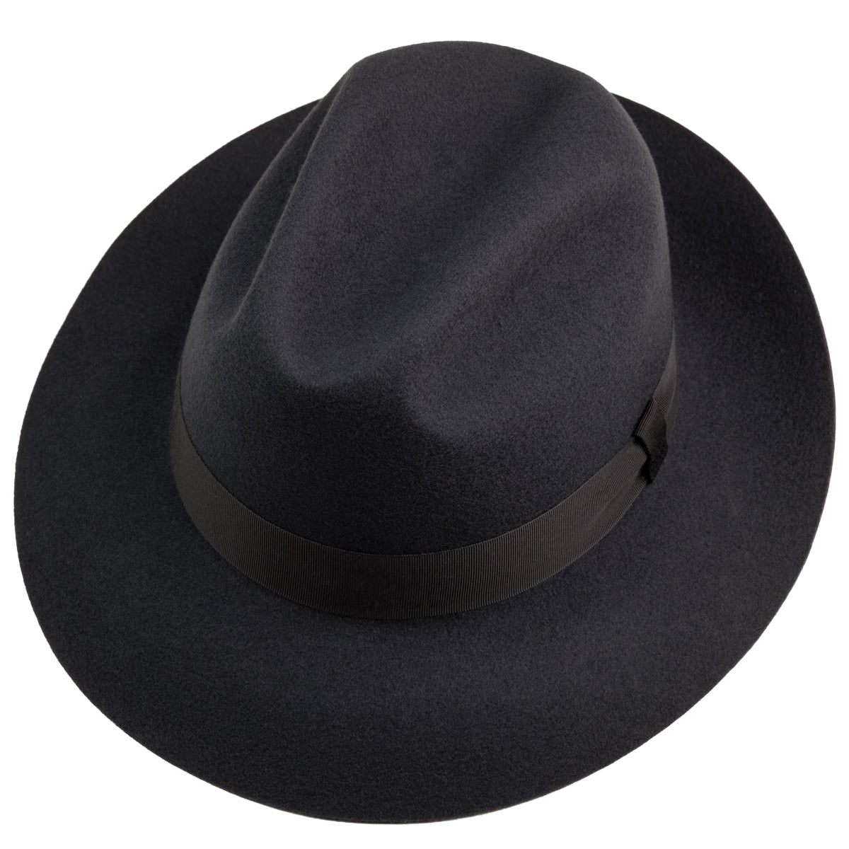 Wool Felt Fedora Hat - Charcoal
