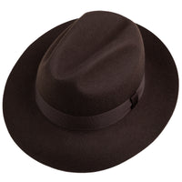 Wool Felt Fedora Hat - Dark Brown