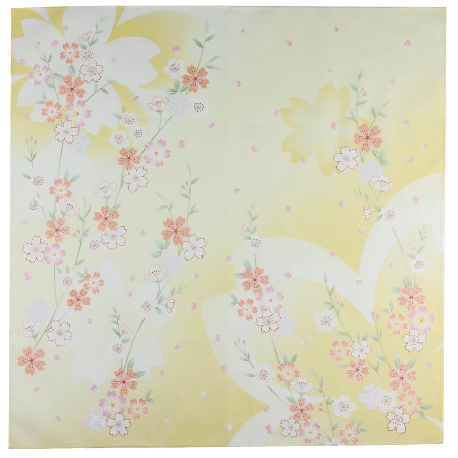 Kimono Motif Cotton Handkerchief - Yellow