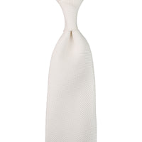 Grenadine / Garza Fina Silk Tie - White - Hand-Rolled