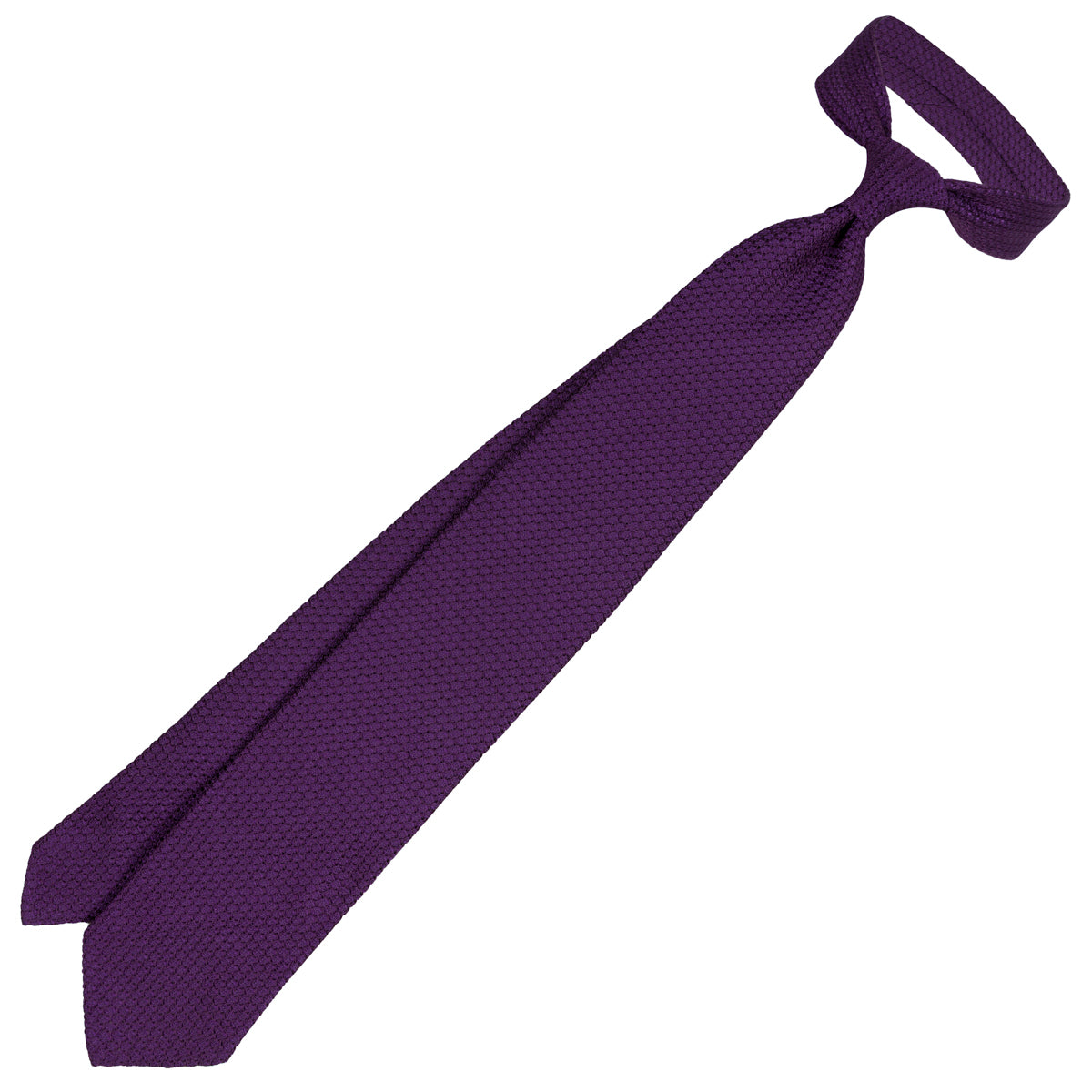 Grenadine / Garza Grossa Tie - Eggplant - Hand-Rolled