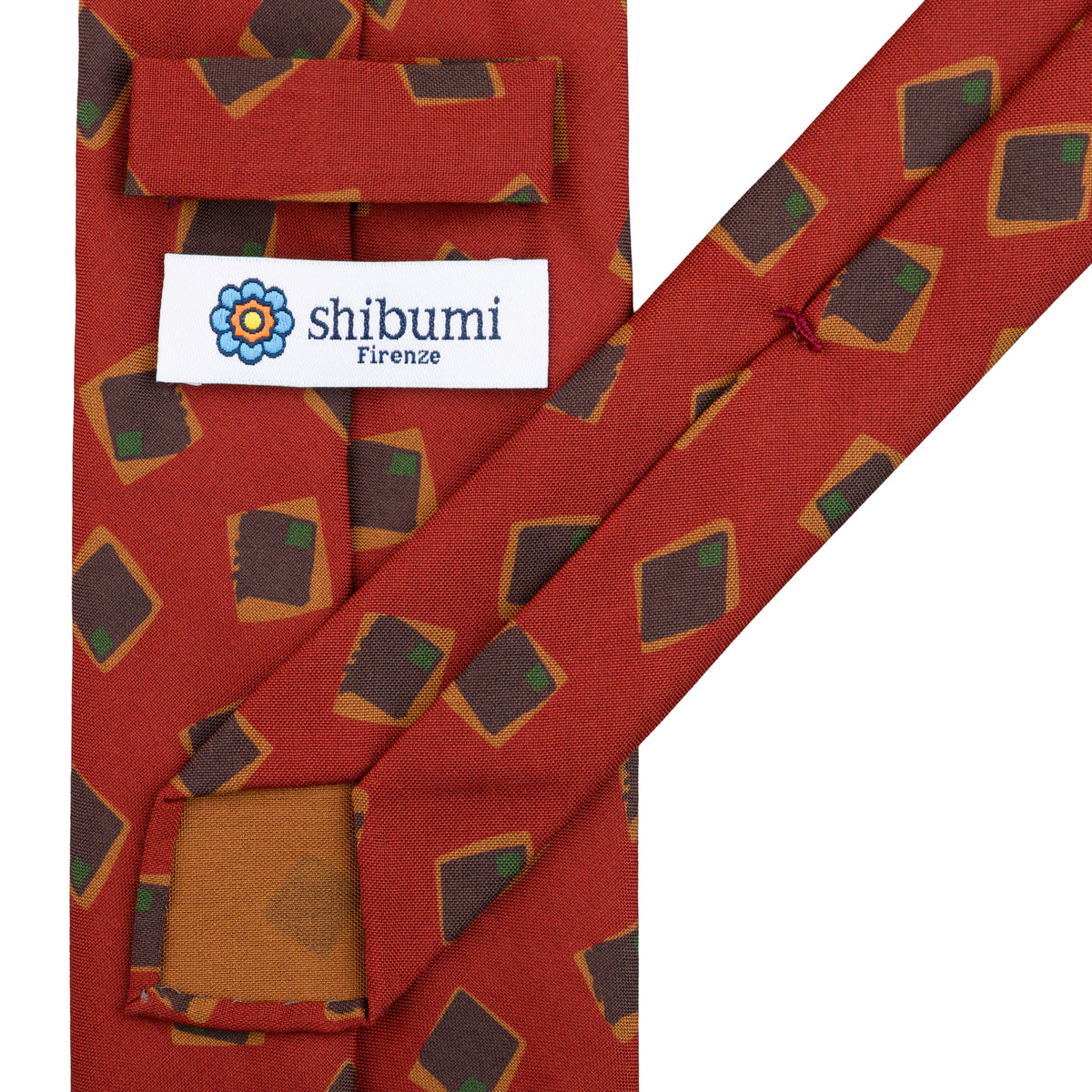 Copper Madder Silk Tie - Red - Hand-Rolled
