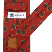 Copper Madder Silk Tie - Red - Hand-Rolled