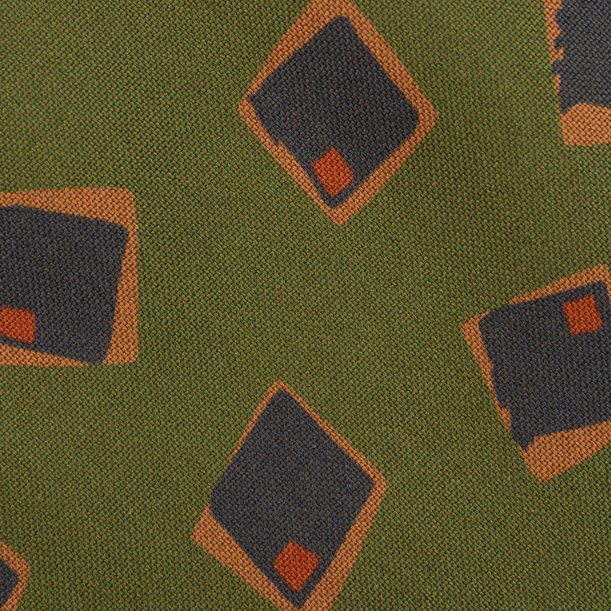 Copper Madder Silk Tie - Olive - Hand-Rolled
