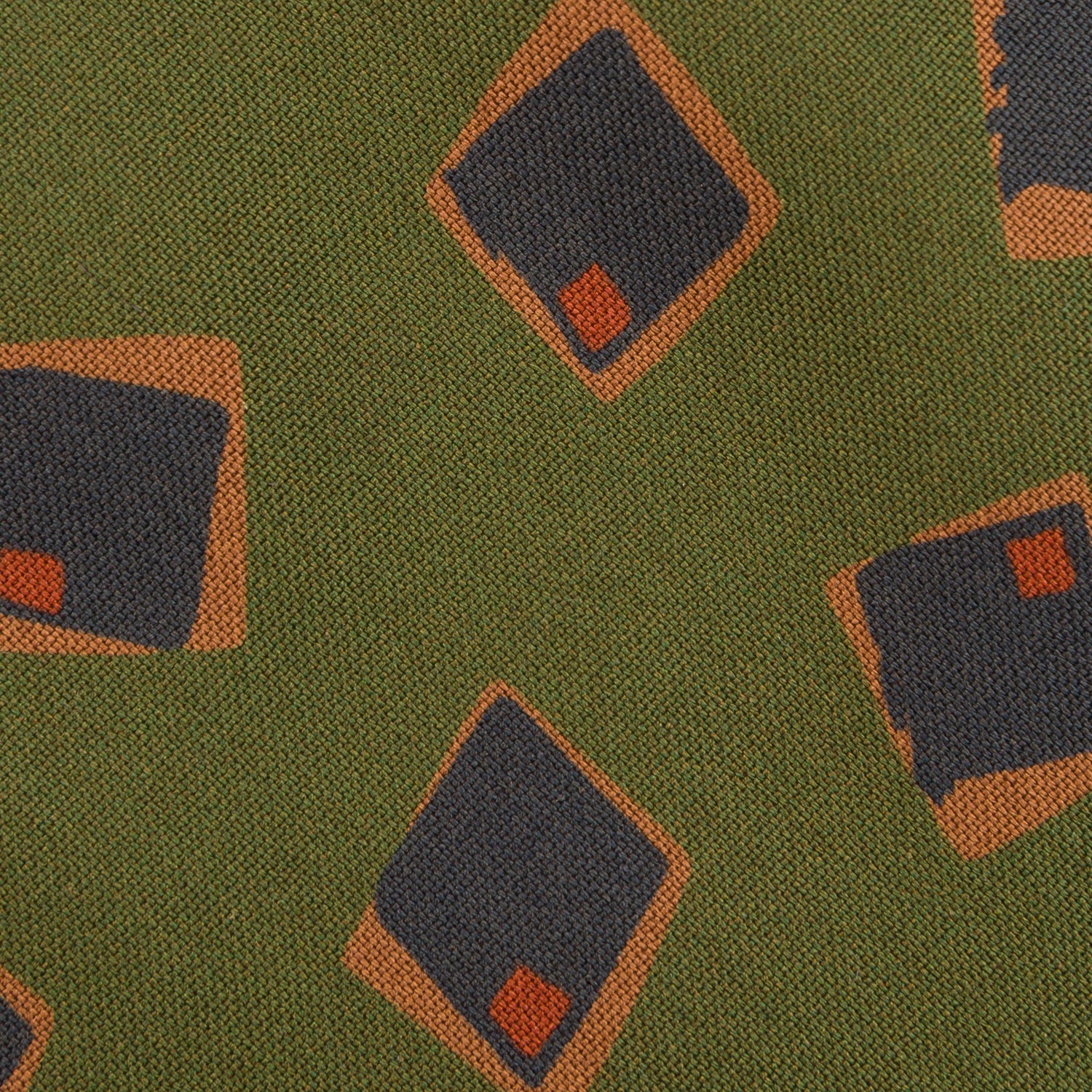 Copper Madder Silk Tie - Olive - Hand-Rolled