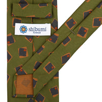Copper Madder Silk Tie - Olive - Hand-Rolled