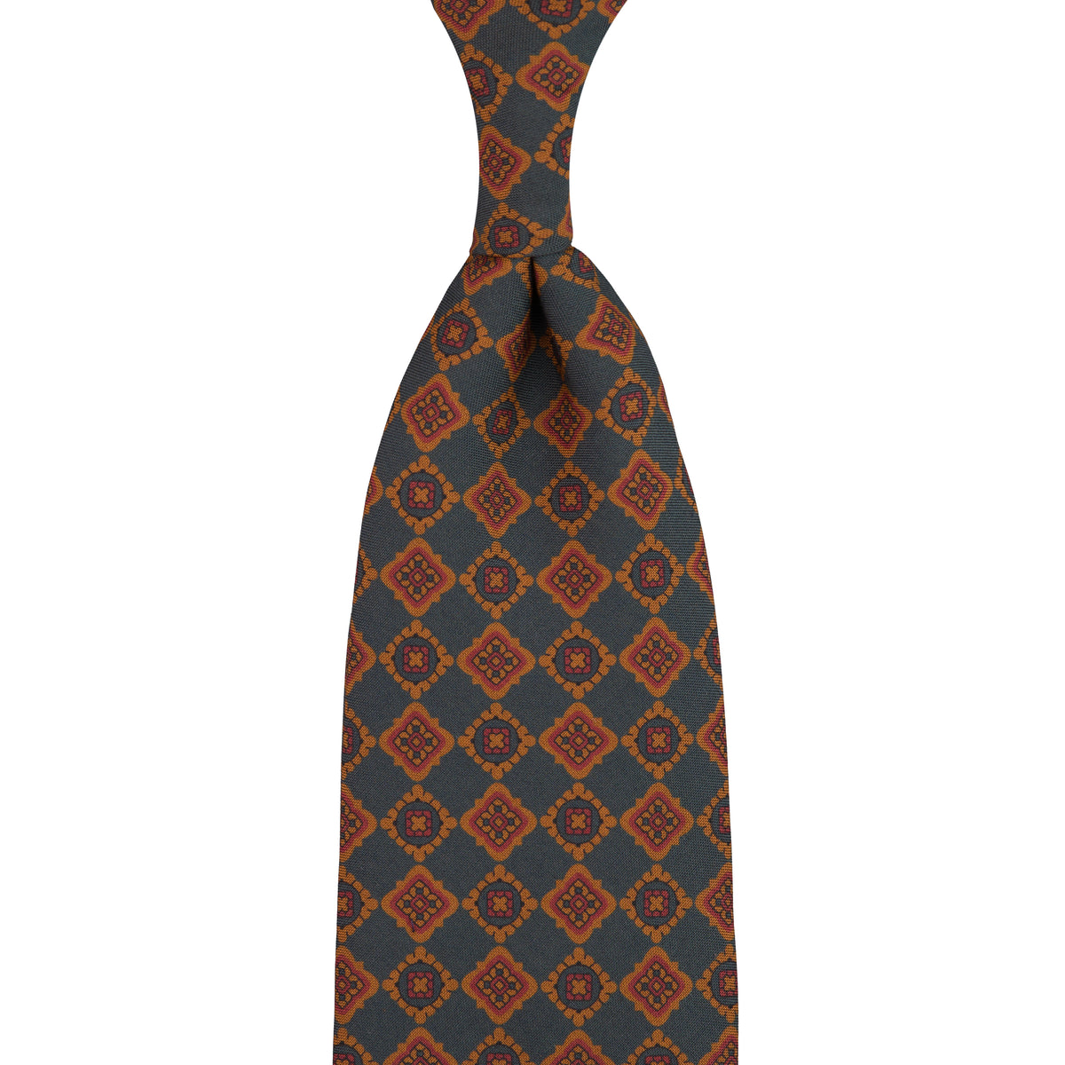 Copper Madder Silk Tie - Navy - Hand-Rolled