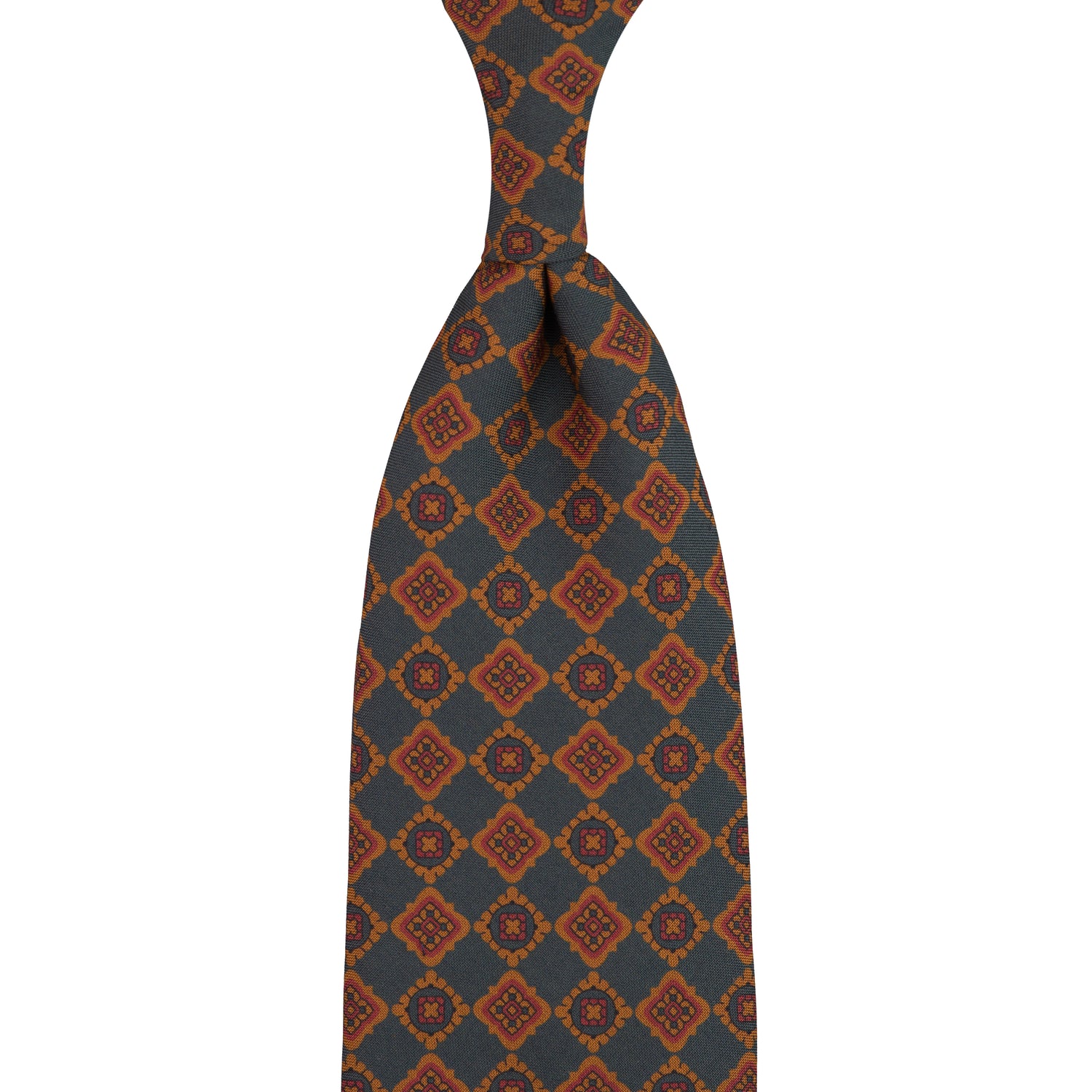 Copper Madder Silk Tie - Navy - Hand-Rolled