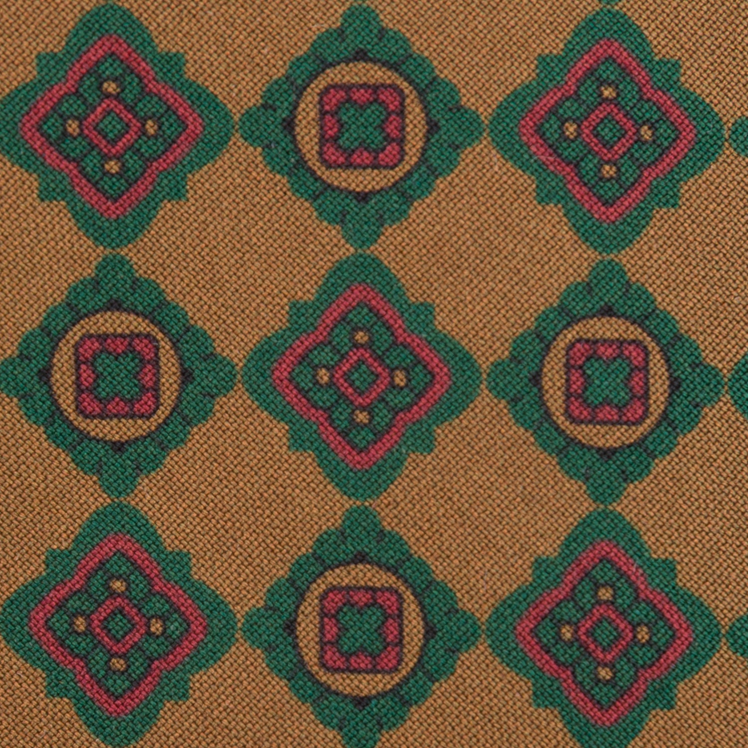 Copper Madder Silk Tie - Gold - Hand-Rolled