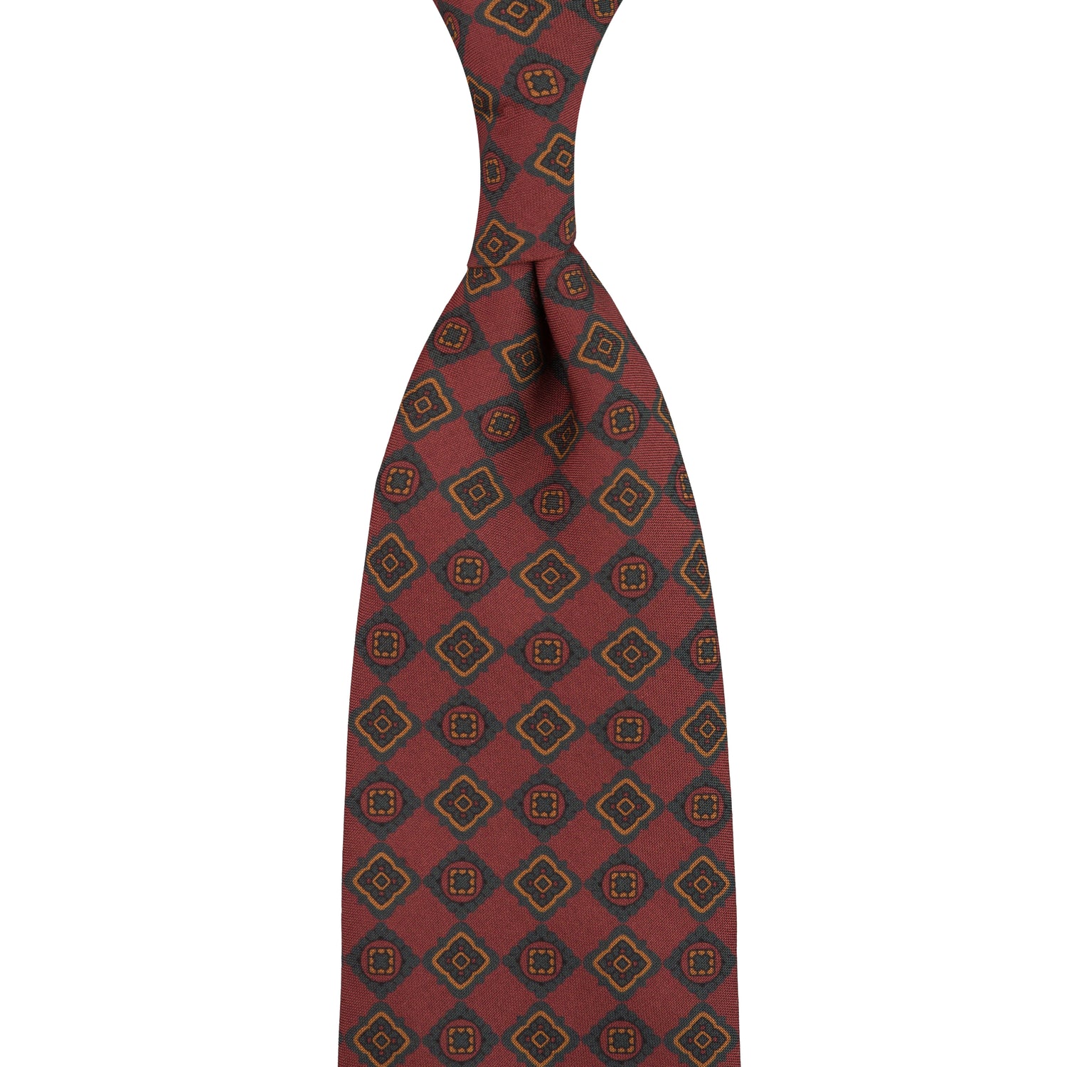 Copper Madder Silk Tie - Burgundy - Hand-Rolled